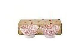 Emma Bridgewater Pink Wallpaper Fluted Bowls, Set of 2